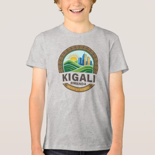 Kigali Rwanda Afrika Tri-Blend Shirt (Voorkant)
