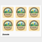 Kigali Rwanda Afrika Vierkante Sticker (Vel)