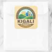 Kigali Rwanda Afrika Vierkante Sticker (Tas)