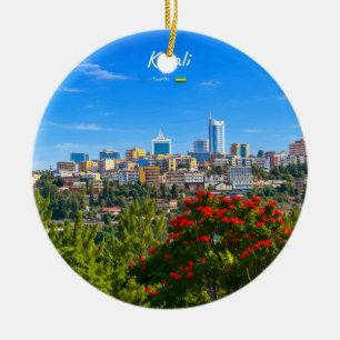 Kigali, Rwanda - Modern Stadsgezicht Silhouet Keramisch Ornament
