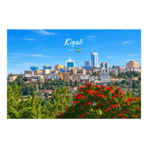 Kigali, Rwanda - Moderne Stadsgezicht Skyline Foto Afdruk