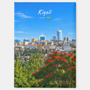 Kigali, Rwanda - Moderne stadsgezicht skyline plat Magneet