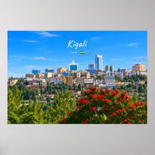 Kigali, Rwanda - Moderne Stadsgezicht Skyline Poster