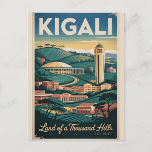 Kigali Rwanda Retro Reisposter Kunst Briefkaart