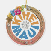 Kihei Maui Hawaii hibiscus vakantieornament Keramisch Ornament (Voorkant)