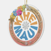 Kihei Maui Hawaii hibiscus vakantieornament Keramisch Ornament (Links)