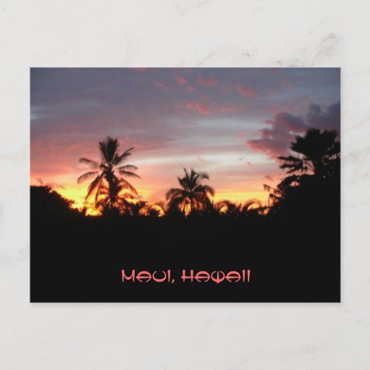 Kihei Sunset Briefkaart (Voorkant)