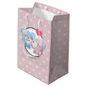 KIhet Beer op Polka Dots Cute en Kawaii Medium Cadeauzakje (Achterkant Gekanteld)