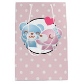 KIhet Beer op Polka Dots Cute en Kawaii Medium Cadeauzakje (Voorkant)