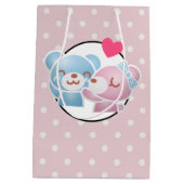 KIhet Beer op Polka Dots Cute en Kawaii Medium Cadeauzakje (Achterkant)