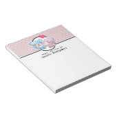 KIhet Beer op Polka Dots Cute en Kawaii Notitieblok (Schuin)