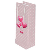 KIhet Beer op Polka Dots Cute en Kawaii Wijn Cadeautas (Achterkant Gekanteld)