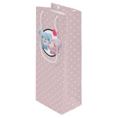 KIhet Beer op Polka Dots Cute en Kawaii Wijn Cadeautas (Voorkant Gekanteld)