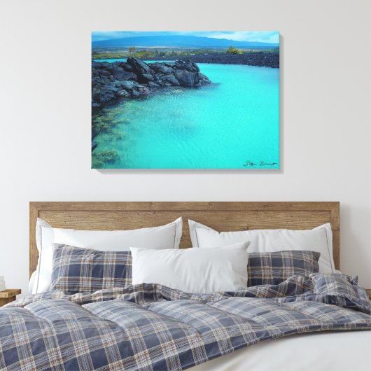Kiholo Bay groot eiland Hawaï schilderachtig canva Canvas Afdruk (Insitu (Slaapkamer))