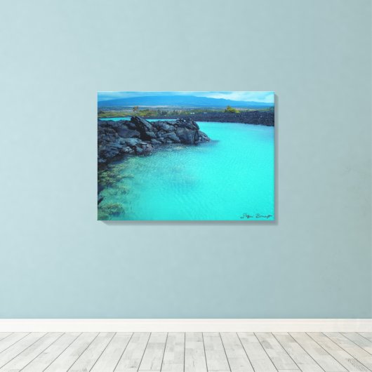 Kiholo Bay groot eiland Hawaï schilderachtig canva Canvas Afdruk (Insitu (Houten vloer))