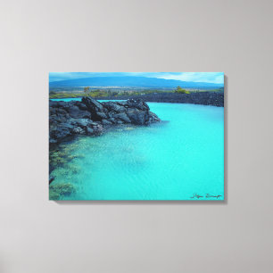 Kiholo Bay groot eiland Hawaï schilderachtig canva Canvas Afdruk