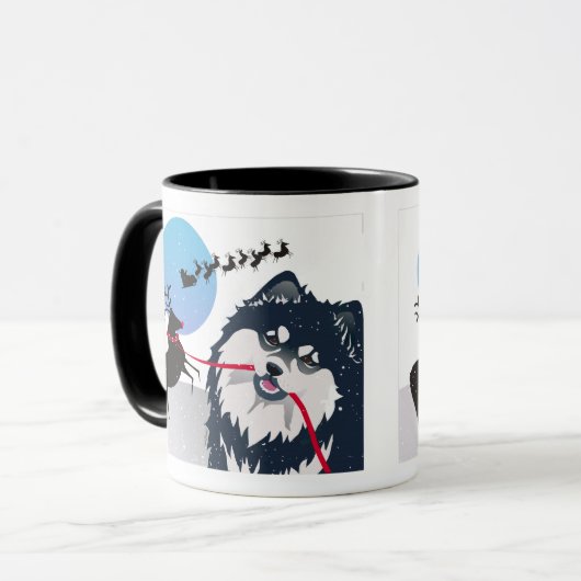 KIITOS SANTA- Finse Mok-kies stijl Lapphund Mok (Voorkant links)