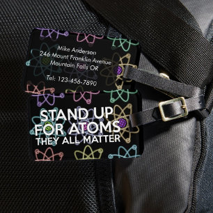 KIJ ERGENS VOOR ATOMEN Leuk wetenschappelijk citaa Bagagelabel