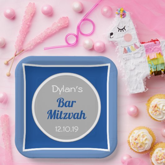 Kijk! Aangepaste balk Mitzvah Papieren Bordje (Feest)