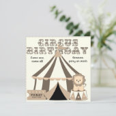 kijk Aangepaste Circus Birthday Uitnodiging (Staand voorkant)