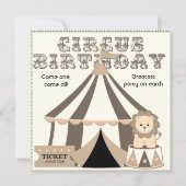  kijk Aangepaste Circus Birthday Uitnodiging (Voorkant)