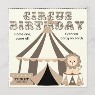  kijk Aangepaste Circus Birthday Uitnodiging