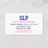 Kijk! Aangepaste SLP-visitekaartjes Visitekaartje (Achterkant)