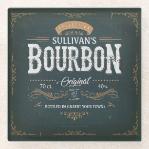  Kijk ADD NAAM American Bourbon Whiskey Bar Glazen Onderzetter