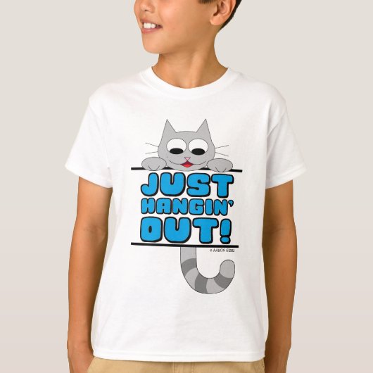 KIJK ALLEEN WEG. Cute Cartoon Cat T-shirt (Voorkant)