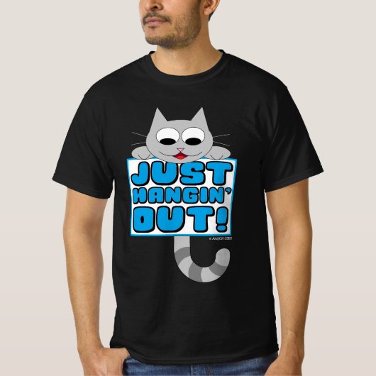 KIJK ALLEEN WEG. Cute Cartoon Cat T-shirt (Voorkant)