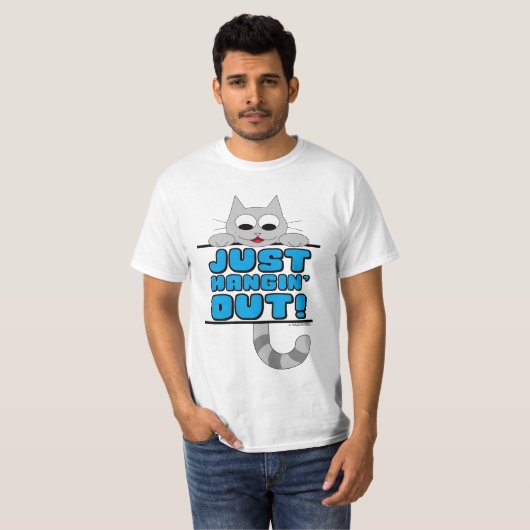 KIJK ALLEEN WEG. Cute Playful Cat T-shirt (Voorkant volledig)