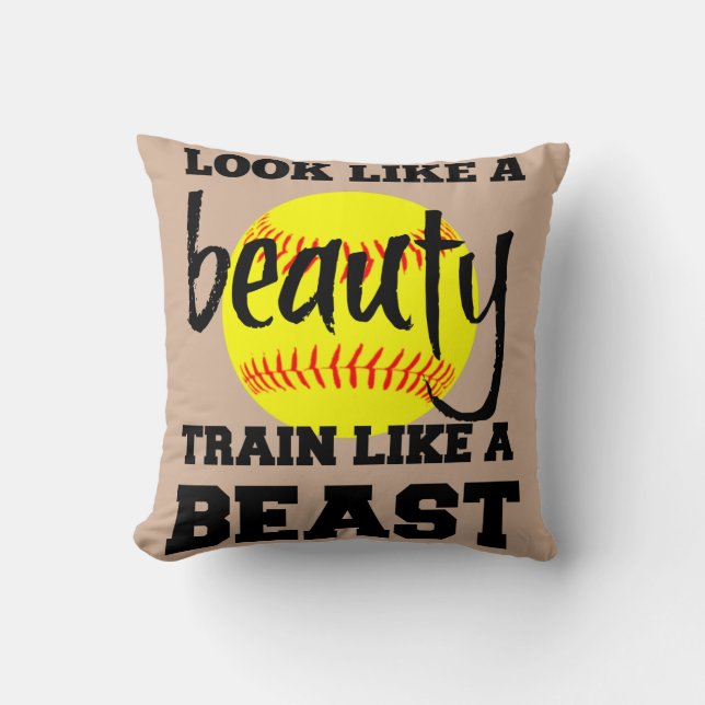 KIJK ALS EEN BEAUTY TRAIN ZOALS EEN SOFTBALL BEAST KUSSEN (Voorkant)