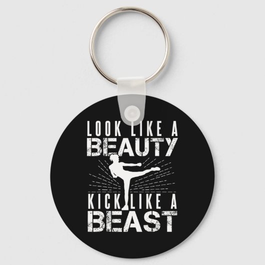 Kijk als een mooie meid als Beast Kickboxer Athlet Sleutelhanger (Voorkant)