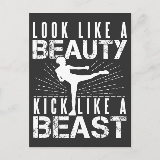 Kijk als een mooie meid als beestvrouwen die kickb briefkaart (Voorkant)