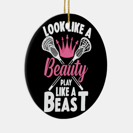 Kijk als een prachtig spel als beestmeisjes Lacros Keramisch Ornament (Rechts)