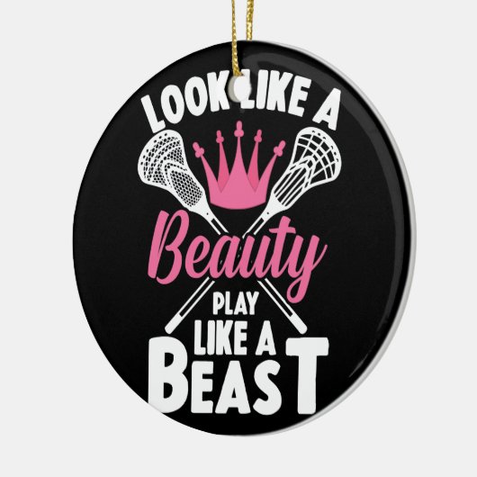 Kijk als een prachtig spel als beestmeisjes Lacros Keramisch Ornament (Links)