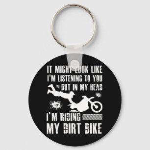 Kijk als luisteren maar vuile bike Riding Sleutelhanger