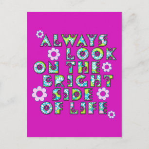kijk altijd naar de goede kant van het leven briefkaart