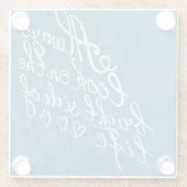 Kijk altijd naar de heldere kant van het leven glazen onderzetter (Achterkant)