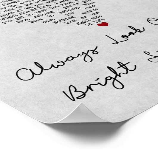 Kijk altijd naar de heldere kant van het leven, gr poster (Hoek)