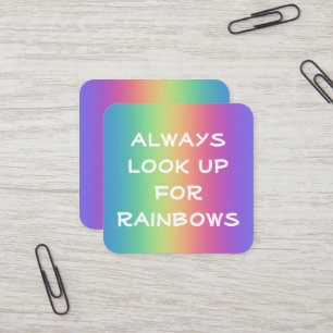 Kijk altijd op voor de Kaarten van Rainbows Square Vierkante Visitekaartje