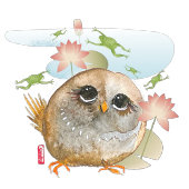 KIJK B4 U LEAP waterverf vogeluil art cards Bedankkaart