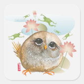 KIJK B4 U LEAP waterverf vogeluil Vierkante Sticker (Voorkant)