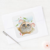 KIJK B4 U LEAP waterverf vogeluil Vierkante Sticker (Envelop)