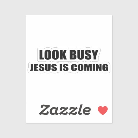 Kijk Bezige Jezus komt Sticker (Vel)