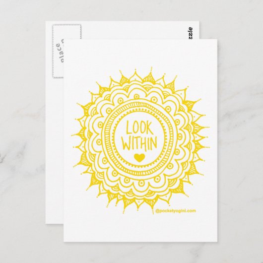 Kijk binnen Mandala Briefkaarten Gold (Voorkant / Achterkant)