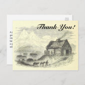 Kijk Cabine, bergen, meer + "Dank je!" Briefkaart (Voorkant / Achterkant)