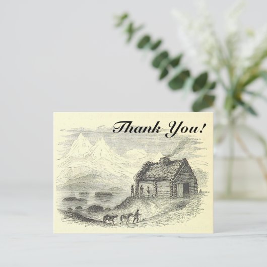  Kijk Cabine, bergen, meer + "Dank je!" Briefkaart (Staand voorkant)