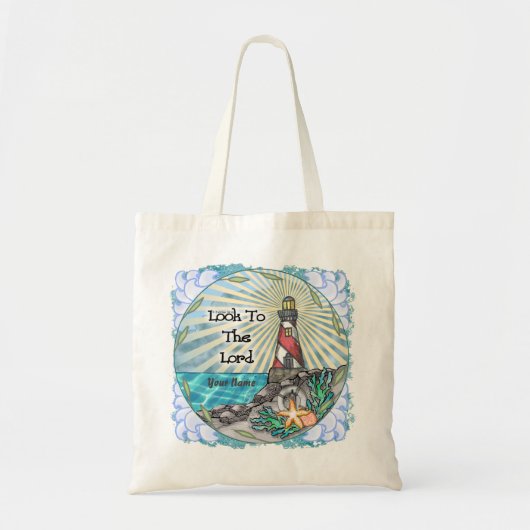 Kijk Christelijke vuurtoren Tote Bag (Voorkant)