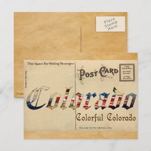  Kijk Colorado Oud Briefkaart (Voorkant / Achterkant)
